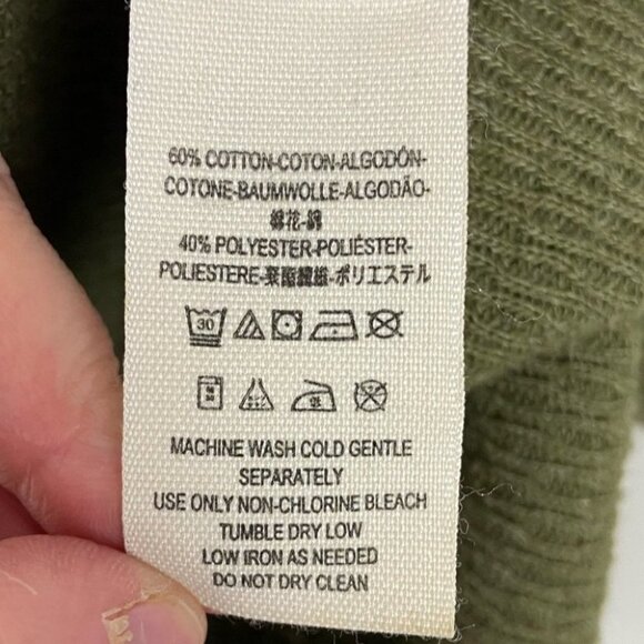 Free People‎ Moss Green Flutter Sleeve Tee Size XS V-Neck Knit Moss Short Boho - Picture 5 of 12